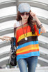 Sexy Multicolor Striped Bohemia Chiffon Smock